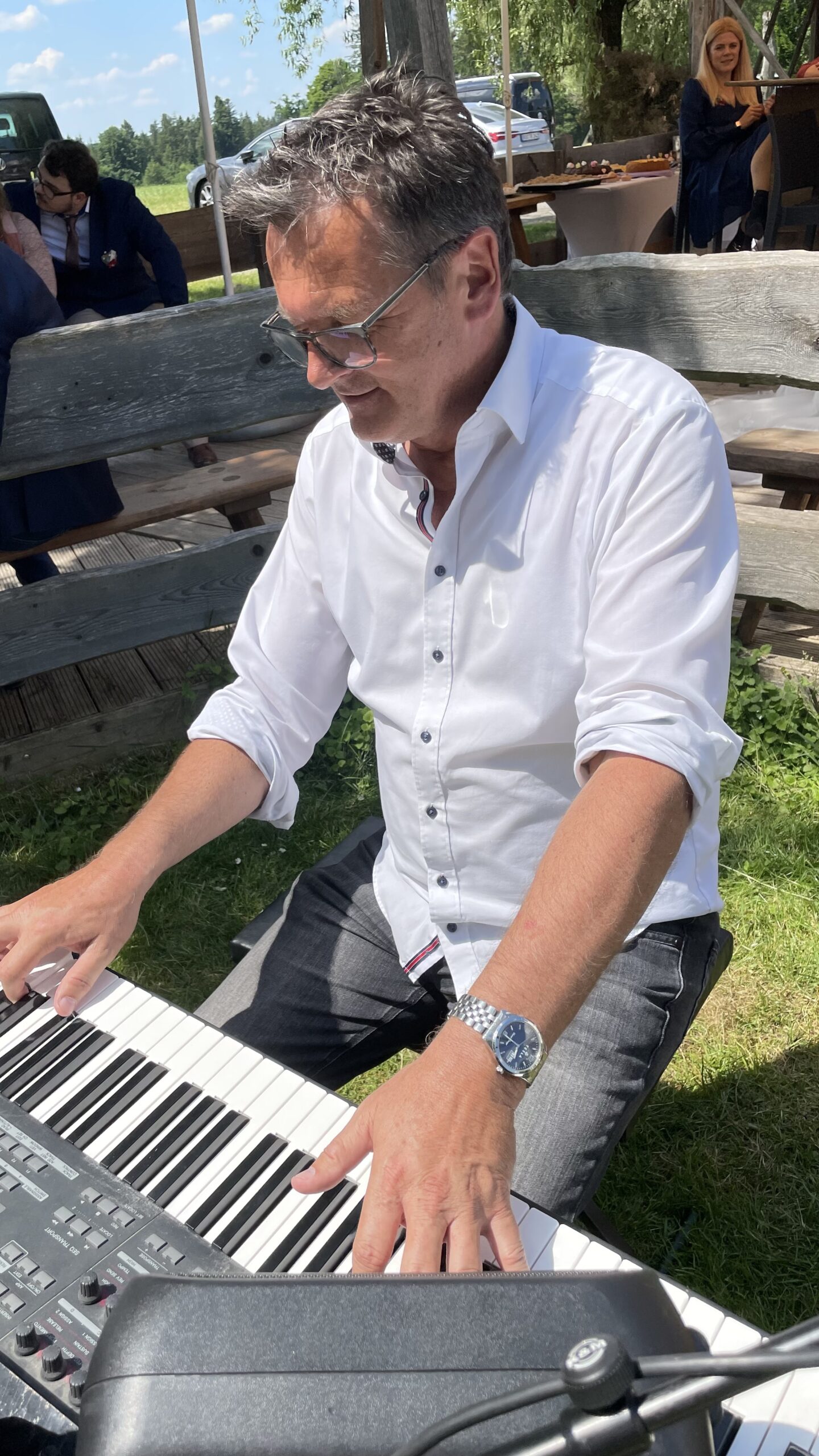 Martin Rumberger bei einem Auftritt im Freien